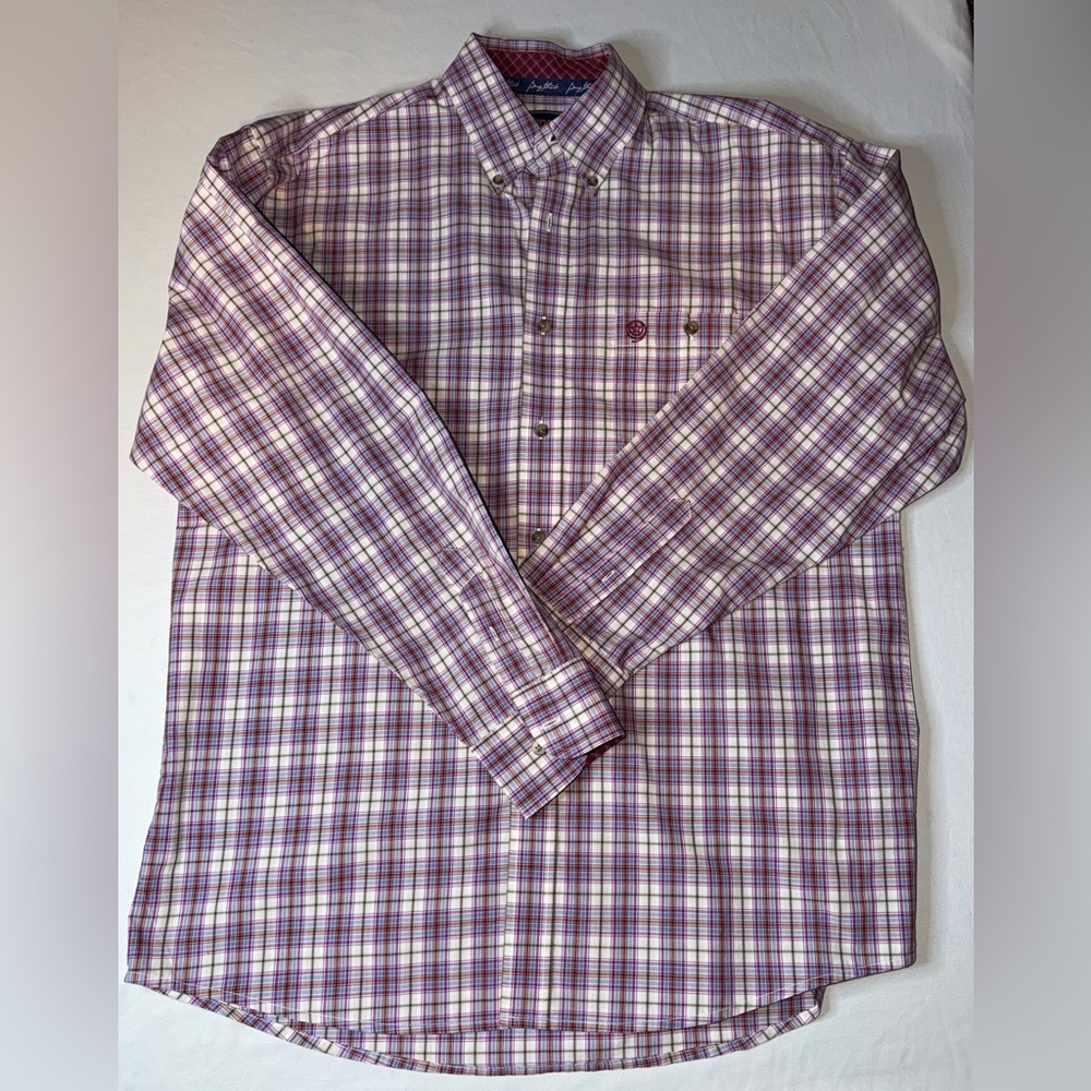 Wrangler George Strait Plaid Button Down Shirt Men’s Large Western